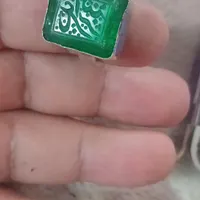 انگشتر زمرد ‌کهنه خط چپ وزن ۱۲گرم نگین ۱۹قیراط