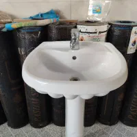 روشویی سالم و آماده نصب باشیر اهرمی سالم وکم کار