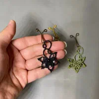 گوشواره. گیره روسری .بافت گیپوری