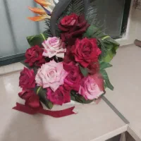 یک دسته گل با گلدان سفالی فقط ۴۰۰هزارتومان|گل مصنوعی|سمنان, |دیوار