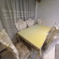 ست نهارخوری ۶نفره چوبی منبت‌کاری ،سالم و شیک