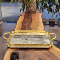 سینی سیلور اماراتی لبه دار برندپلیسکووارداتی خشدار|ظروف سرو و پذیرایی|مشهد, سلام|دیوار