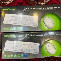 کیبورد با موس سفید نو