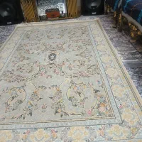 یک نخته فرش 4 متری و 4 عدد پشتی سرمه ای|فرش|تهران, فلاح|دیوار
