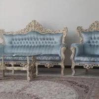 مبل کلاسیک استیل ۹ نفره و فرش ماشینی ۱۲ متری