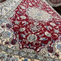 جفت فرش نایین گل ابریشم نوبافت