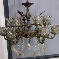 لوستر برنجی ۶شاخه ۱۲ شعله