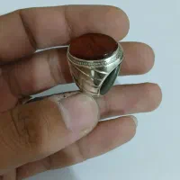 انگشتر دست سازعقیق قدیمی نگین امضا دار