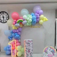 اجرای دکور بادکنک آرایی مجالس جشن کودک سالن کودک|خدمات پذیرایی، مراسم|شیراز, قدوسی غربی|دیوار