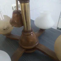 لوستر ۴ شعله چوب راش در حدنو|لوستر و چراغ آویز|همدان, |دیوار