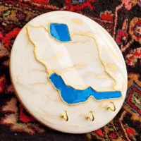 جاکلیدی دیواری رزینی طلایی نقره ای دریایی لوگو