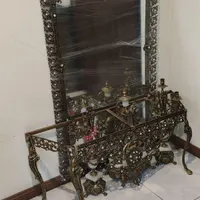 آیینه شمعدان برنزی قدیمی