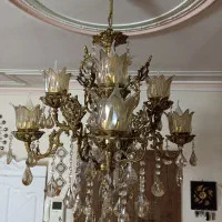 لوستر برنجی ۴ شاخه ۸ شعله