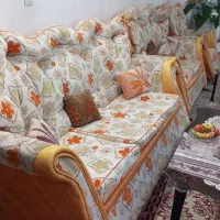 مبل ۹ نفره کارکرده|مبلمان خانگی و میز عسلی|ابریشم, |دیوار