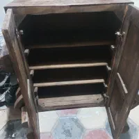 جاکفشی آینه دار چوبی|جاکفشی، کمد، دراور|شیراز, شیشه‌گری|دیوار