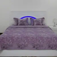 تخت دو نفره تمام ام دی اف سفید + یک جفت پا تختی