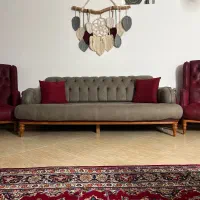 مبلمان هشت نفره به همراه میز وسط و دو عدد عسلی|مبلمان خانگی و میز عسلی|نوشهر, |دیوار