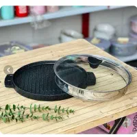تابه گریل گرد چدنی رژیمی بدون روغن قابلمه ماهیتابه