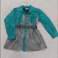 کاپشن ترکیبی چرم