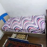 تخت خواب تک نفره رنگ آبی جوان پسند