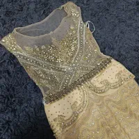 دو عدد لباس مجلسی بلند مشکی و طلایی سایز 38|لباس|مشهد, خواجه ربیع|دیوار