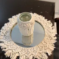 ست آینه و گلدان مکرومه