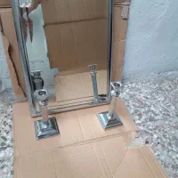 اینه شمعدون نو بدون خط وخش برنجی رنک کوره ای