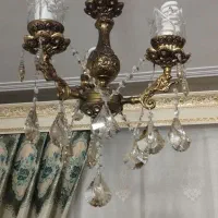 لوستر برنجی سه شاخه سنگین