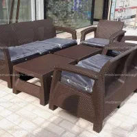 ست مبلمان پنج نفره باغی و ویلایی مدل حصیری