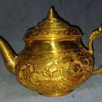 کتری برنجی قدیمی و تمام قلم