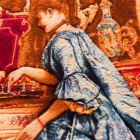 تابلوفرش دستباف ابریشم طرح شاعر جوان (شطرنج باز)|تابلو فرش|محمدیه-قزوین, |دیوار