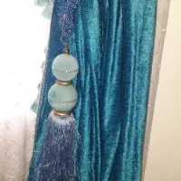 پرده و شال فیروزه ای|پرده، رانر، رومیزی|کنگاور, |دیوار