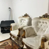 مبل ۱۰نفره کلاسیک سفید طلایی|مبلمان خانگی و میز عسلی|چالوس, |دیوار