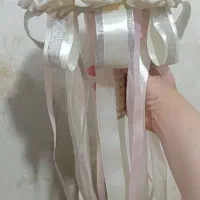 دسته گل سفید نگین دار