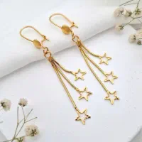 گوشواره آبکاری طلا ضدحساسیت مدل ریش ریش|بدلیجات|مشهد, نکاح|دیوار