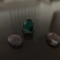 یک عدد انگشتر نقره نگین عقیق سبزدو عددسنگ.