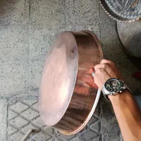 تاوه مسی قدیمی بزرگ|ظروف پخت‌وپز|خرمدره, |دیوار