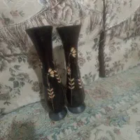 ۲عدد گلدان چوبی طره دار مشکی
