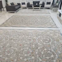 فرش ماشینی ۲در ۳ اطلس نقرهای برجسته