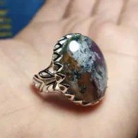 انگشتر شجر بهاره هفت رنگ با رکاب روکش نقره