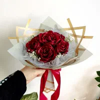 دسته گل روبانی