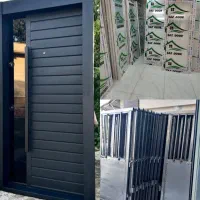 درب آلومینیومpvcانباری/در آماده نصب چوبی+ضدسرقت