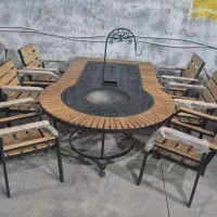 میز آتشدان دوکاره گازی هیزمی