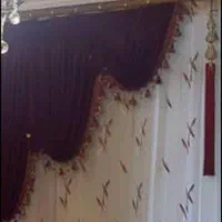 پرده حریر ۵.۹۰ در ۲.۶۵ با والان های شنل زرشکی|پرده، رانر، رومیزی|تهران, شادمان|دیوار