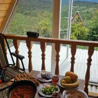 کلبه سوییسی ۶۰ متری در ارتفاع جنگلی با ویو ابدی|اجارهٔ کوتاهمدت ویلا و باغ|احمدسرگوراب, |دیوار