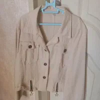 کت و سارافون دخترانه کرم جنس کتان نرم