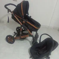 کالسکه وکریر اسپرینگ مدل اسپیدا بدنه برنز رنگ مشکی|کالسکه و لوازم جانبی|کرج, ترمینال کلانتری|دیوار