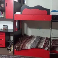 سرویس کامل تخت دو طبقه کمد و میزتحریر و آینه دراور|تخت و سرویس خواب|شازند, |دیوار