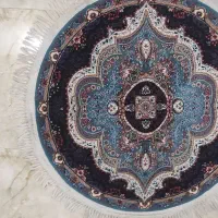 فرش گرد فیروزه ای