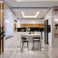 کابینت هایگلاس نئوکلاسیک سوپر مات کلوزت روکش چوب